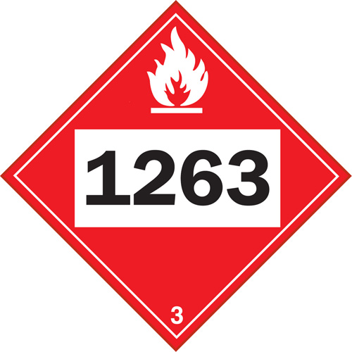 1263 Paint Flammable Liquid TDG Placard, Plastic SPOC Demo