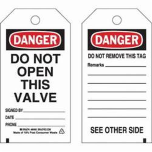 Self-Laminating Safety Tags, Polyester, 3" W x 5-3/4" H, English SPOC Demo