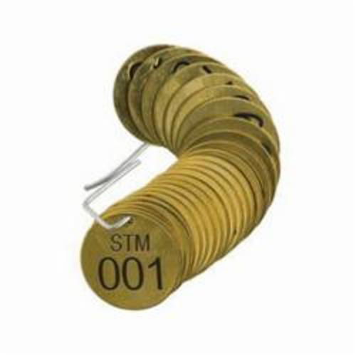 Numbered "STM" Valve Tags, # 001-025, Brass, 1.5" dia SPOC Demo