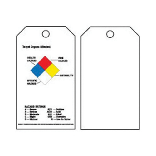 Right-To-Know Tags, Polyester, 3" W x 5-3/4" H, English SPOC Demo