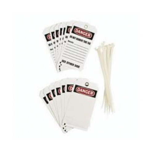 Self-Laminating Accident Prevention Tags, Polyester, 3" W x 5-3/4" H, English SPOC Demo
