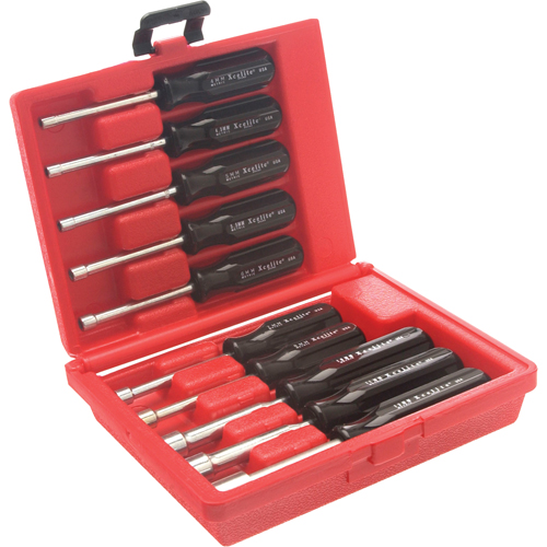 Drilled Shaft Nut Driver Set With Red Plastic Case, 10 Pcs., Metric SPOC Demo