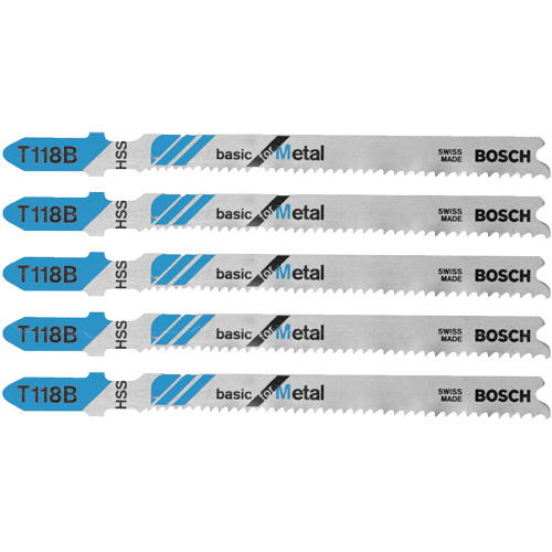 Lames de scie sauteuse de base pour le m&eacute;tal, Acier rapide, Tige en T, 3-5/8" lo SPOC Demo