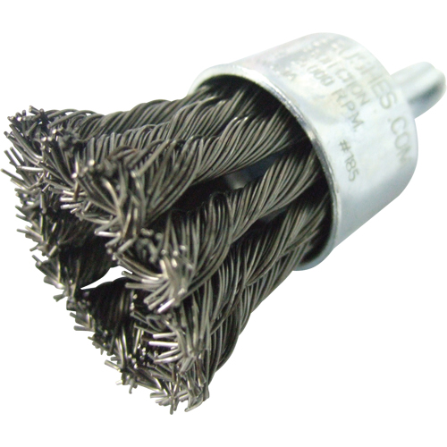 Knotted Wire End Brushes, 1" Dia., 0.020" Wire Dia., 1/4" Shank SPOC Demo