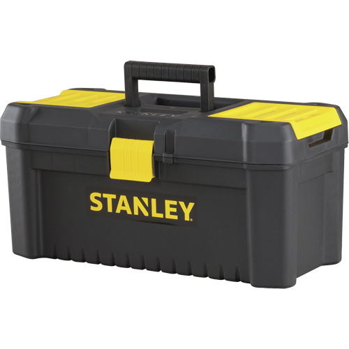 Coffre &agrave; outils avec plateau Essential, 16" la x 8" p x 7-3/10" h, Noir/Jaune SPOC Demo