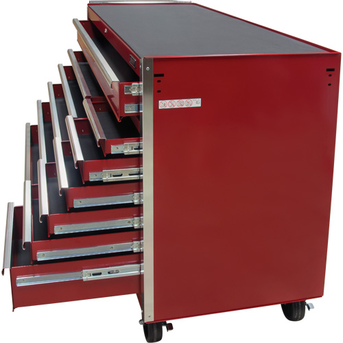 Chariot &agrave; outils industriel, 12 tiroirs, 56" la x 24-1/2" p x 38-1/8" h, Rouge SPOC Demo