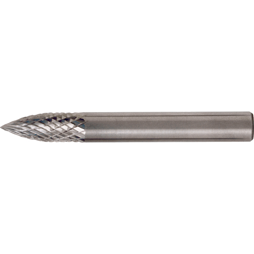 CLEVELAND Solid Carbide Burrs - Tree Shape Pointed End, SG-6, 5/8" Dia., 1/4" Shank, 3/4" Depth of Cut SPOC Demo