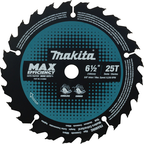 Max-Efficiency Circular Saw Blade, 6-1/2", 25 Teeth, Laminate/Wood Use SPOC Demo