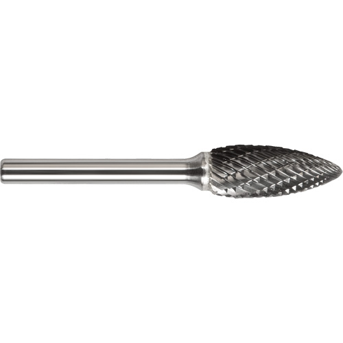 DRILLCO Magnum Double Cut Solid Carbide Burr, SF-1, 1/4" Dia., 5/8" Depth of Cut SPOC Demo