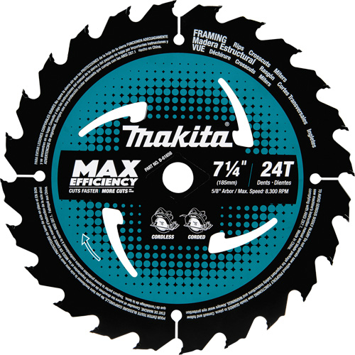 Carbide-Tipped Max Efficiency Framing Circular Saw Blade, 7-1/4", 24 Teeth, Wood Use SPOC Demo