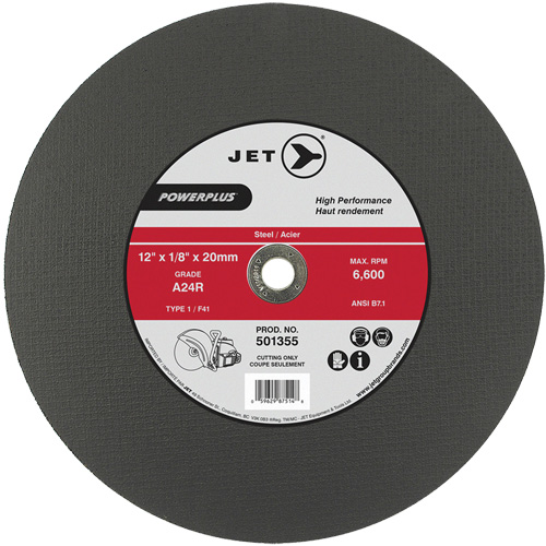 A24R PowerPlus Cut-Off Wheel, 12" x 1/8", 20 mm Arbor, Type 1, 6600 RPM SPOC Demo