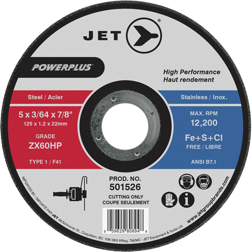 ZX46HP PowerPlus Cut-Off Wheel, 7" x 1/16", 7/8" Arbor, Type 1, 8500 RPM SPOC Demo