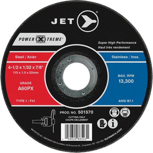 A60PX Power-Xtreme Cut-Off Wheel, 4-1/2" x 1/32", 7/8" Arbor, Type 1, 13300 RPM SPOC Demo