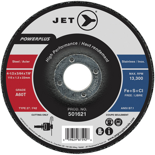 A60T PowerPlus Cut-Off Wheel, 4-1/2" x 3/64", 7/8" Arbor, Type 27, 13300 RPM SPOC Demo