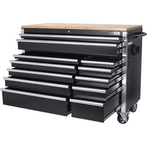 HDRC5212 Armoire mobile de s&eacute;rie HD, 12 tiroirs, 51-1/4" la x 21" p x 40-3/10" h, Noir SPOC Demo