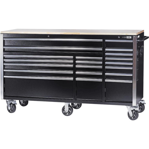 HDRC7220 HD Series Roller Cabinet, 20 Drawers, 72" W x 24" D x 42-3/10" H, Black SPOC Demo