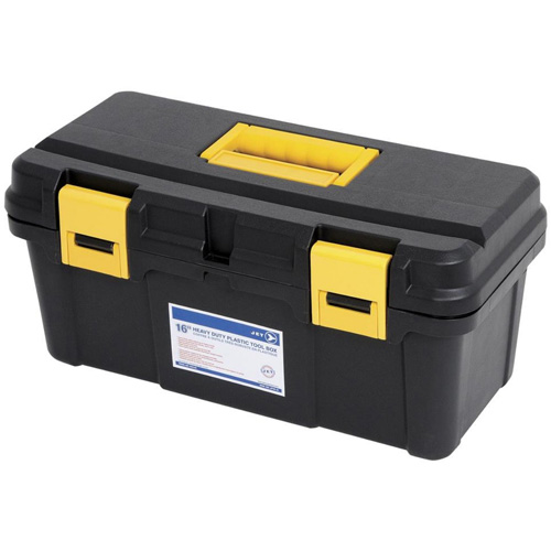 JPTB-16 Plastic Hand Tool Box, 16" W x 8" D x 7-1/2" H, Black SPOC Demo