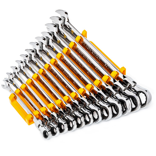 90-Tooth 12 Point Wrench Set, Flex Head/Ratcheting Combination, 12 Pieces, Metric SPOC Demo