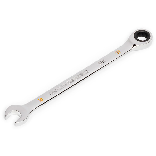 90-Tooth Ratcheting Combination Wrench, 12 Point, 10 mm, Chrome Finish SPOC Demo