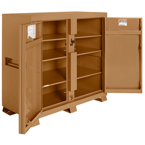 Model 139 Jobsite Cabinet with Padlock, Steel, 59.4 Cubic Feet, Tan SPOC Demo