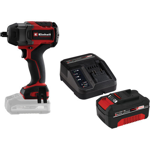 Cl&eacute; &agrave; chocs professionnelle sans fil avec batterie 4 Ah PXC et ensemble de d&eacute;part de chargeur, 18 V, Mandrin 1/2" SPOC Demo