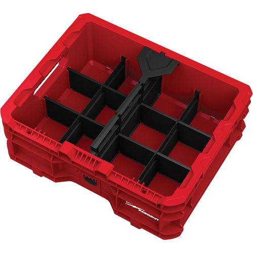 PACKOUT Low-Profile Crate, 15" x 18-5/8" x 6-5/8", Black/Red SPOC Demo