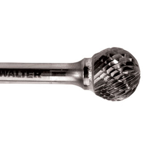 Double Cut Ball Nose Burr, SD-5, 1/2" Dia., 1/4" Shank, 7/16" Depth of Cut SPOC Demo