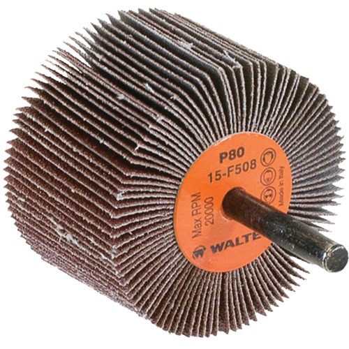 Flap Wheels-Coolcut Flap Wheels, Aluminum Oxide, 80 Grit, 2-1/2" x 1-1/2" x 1/4" SPOC Demo