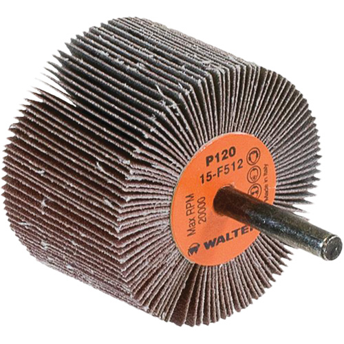 Flap Wheels-Coolcut Flap Wheels, Aluminum Oxide, 120 Grit, 2-1/2" x 1-1/2" x 1/4" SPOC Demo