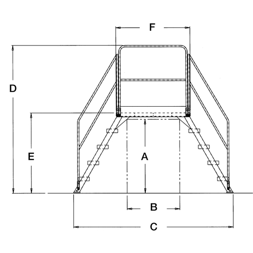 Crossover Ladder, 91-1/2" Overall Span, 50" H x 36" D, 24" Step Width SPOC Demo