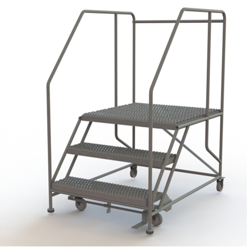 Plateforme de travail mobile, Acier, 3 Marches, 30" ha, 36" p, 36" Marche, Stri&eacute; SPOC Demo