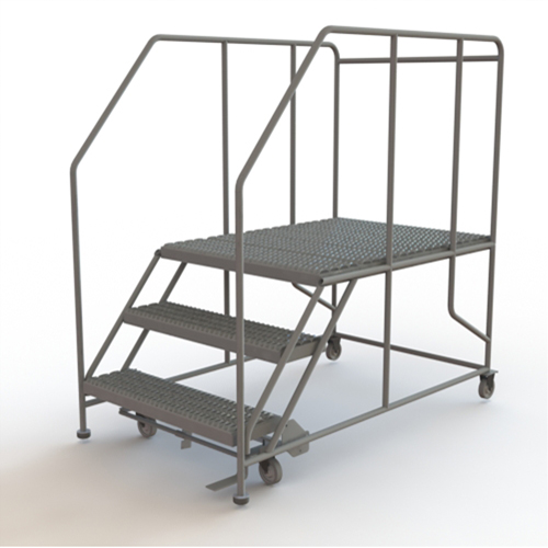 Mobile Work Platform, Steel, 3 Steps, 30" H, 48" D, 36" Step, Serrated SPOC Demo
