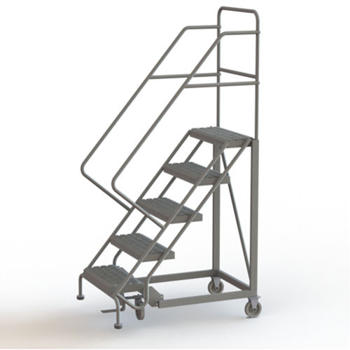 Safety Slope Rolling Ladder, 5 Steps, Serrated, 50° Incline, 50" High SPOC Demo