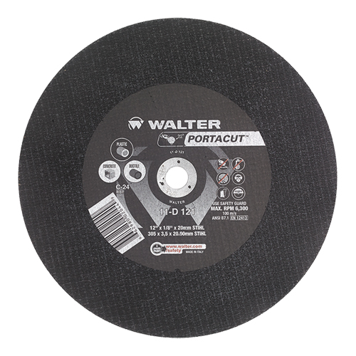 Portacut High Speed Cut-Off Wheel, 12" x 1/8", 1" Arbor, Type 1, Silicon Carbide, 6300 RPM SPOC Demo