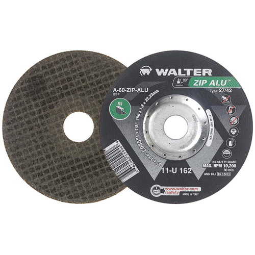 Zip Alu Cut-Off Wheel, 6" x 3/64", 7/8" Arbor, Type 27, Aluminum Oxide, 10200 RPM SPOC Demo