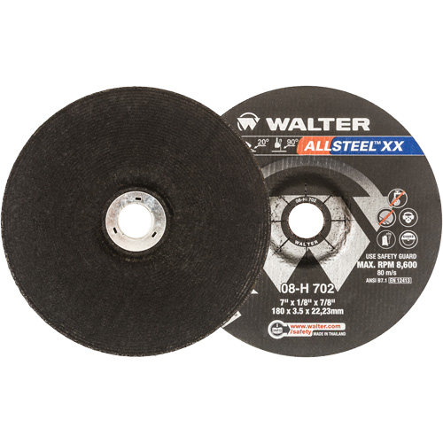 Meules &agrave; moyeu d&eacute;port&eacute; ALLSTEEL XX, 7" x 1/8", Arbre 7/8", Type 27 SPOC Demo