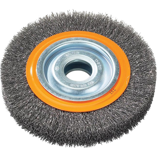 Brosses rotatives &agrave; fils torsad&eacute;s d'&eacute;tabli, 6" dia., Fils 0,0118", Arbre 1/2" - 1/4" SPOC Demo
