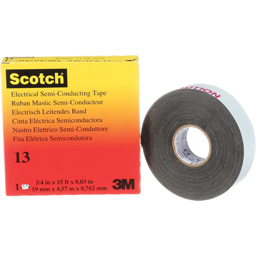 Ruban isolant semi-conducteur Scotch, 19 mm (3/4") x 4,6 m (15'), Noir, 30 mils SPOC Demo