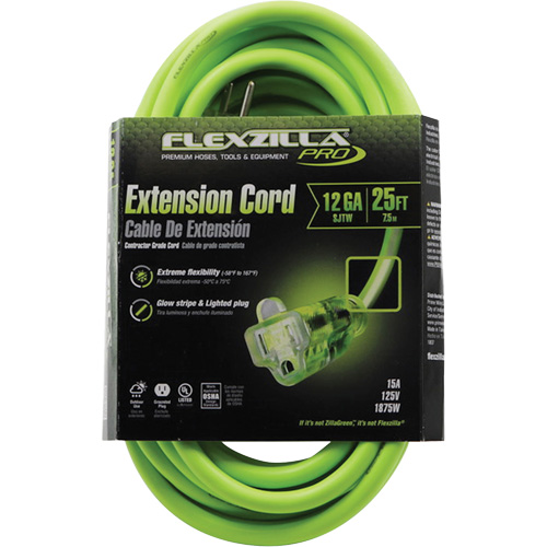 Cordon rallonge industriel Flexzilla Pro, Toutes saisons, SJTW, AWG 12/3, 15 A, 25' SPOC Demo