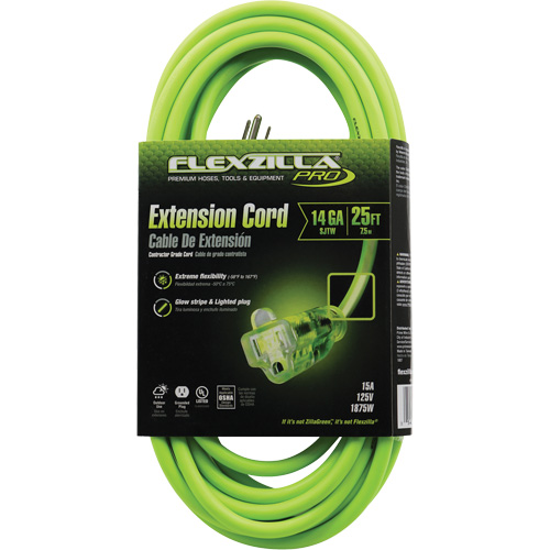 Cordon rallonge industriel Flexzilla Pro, Toutes saisons, SJTW, AWG 14/3, 15 A, 25' SPOC Demo