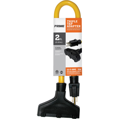 Fiche &agrave; trois prises, Ext&eacute;rieur, STW, AWG 12/3, 15 A, 3 prise(s), 2' SPOC Demo