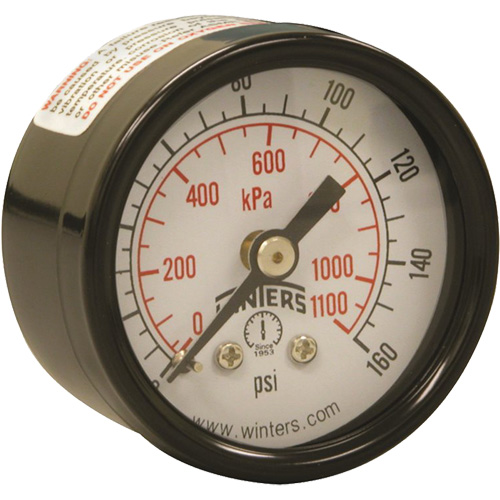 Manom&egrave;tre &eacute;conomique,  1-1/2", 0 - 160 psi, Fixation arri&egrave;re, Analogique SPOC Demo