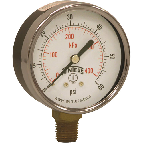 Manom&egrave;tre &eacute;conomique,  2-1/2", 0 - 60 psi, Fixation inf&eacute;rieure, Analogique SPOC Demo