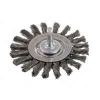 Knot Wire Wheel Brushes - Standard Twist Knot with 1/4" Shank, 3" Dia., 0.014" Fill, Steel SPOC Demo