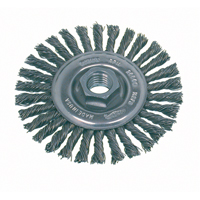 High Speed Small Grinder Stringer Bead Knot Wire Wheel Brush, 4" Dia., 0.02" Fill, 5/8"-11 Arbor, Stainless Steel SPOC Demo