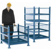 Conteneurs en m&eacute;tal grillag&eacute;, 2 panneaux repliables, Capacit&eacute; 2500 lb, 34,5" la x 40,5" p x 32,25" h SPOC Demo