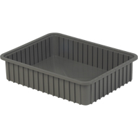 Contenants Divider Box, Poly&eacute;thyl&egrave;ne, 22,4" la x 17,4" p x 5" h, Gris SPOC Demo