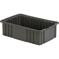 Contenant Divider Box, Poly&eacute;thyl&egrave;ne, 16,5" la x 10,9" p x 5" h, Gris SPOC Demo