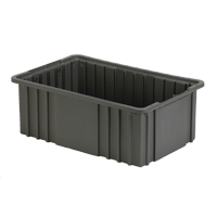 Contenant Divider Box, Poly&eacute;thyl&egrave;ne, 15,5" la x 9,9" p x 6" h, Gris SPOC Demo
