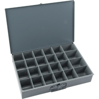 Compartment Scoop Boxes, Steel, 24 Slots, 18" W x 12" D x 3" H, Grey SPOC Demo